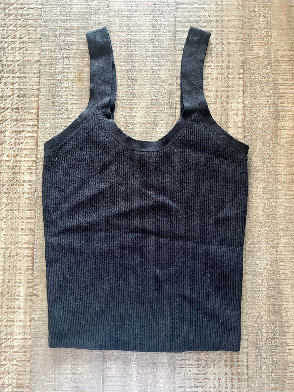 Abercrombie & Fitch Black Ribbed Tank - Scoop Neck